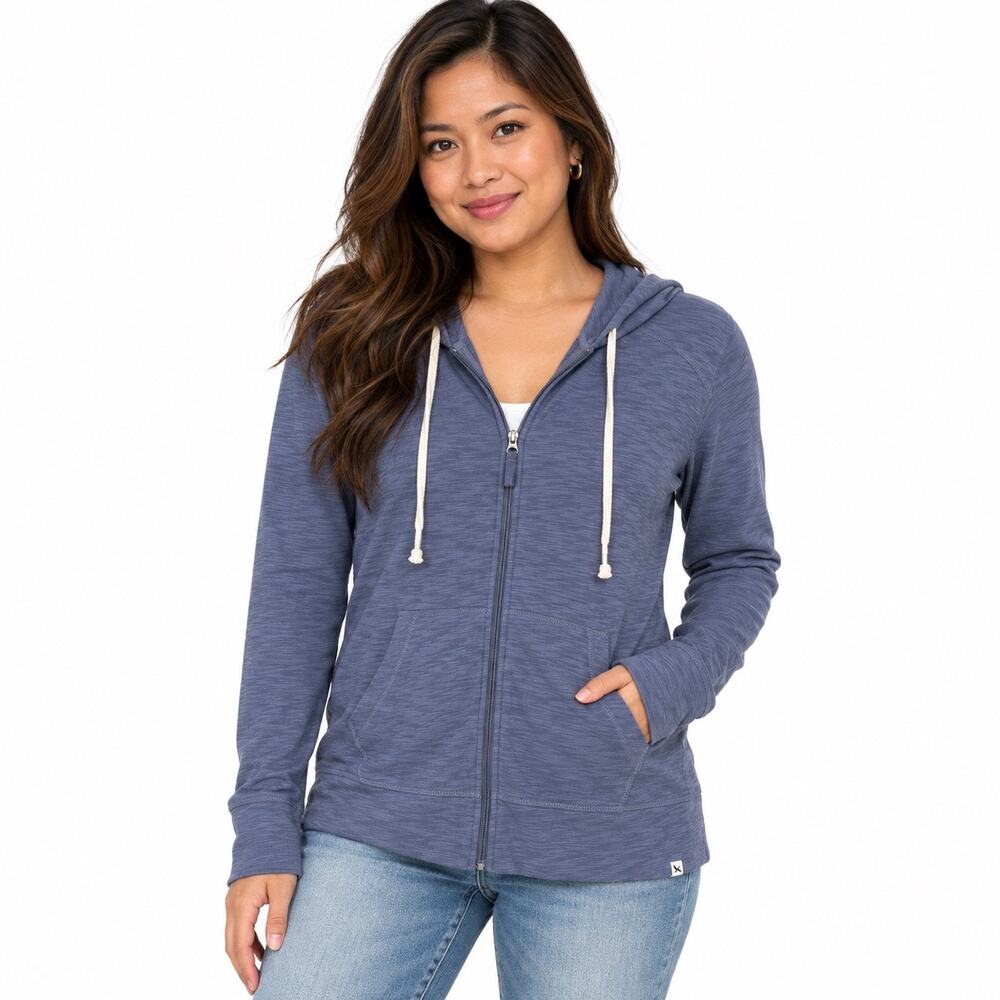 Eddie Bauer Lavendar zip up hooded top with pockets. Women M NWT